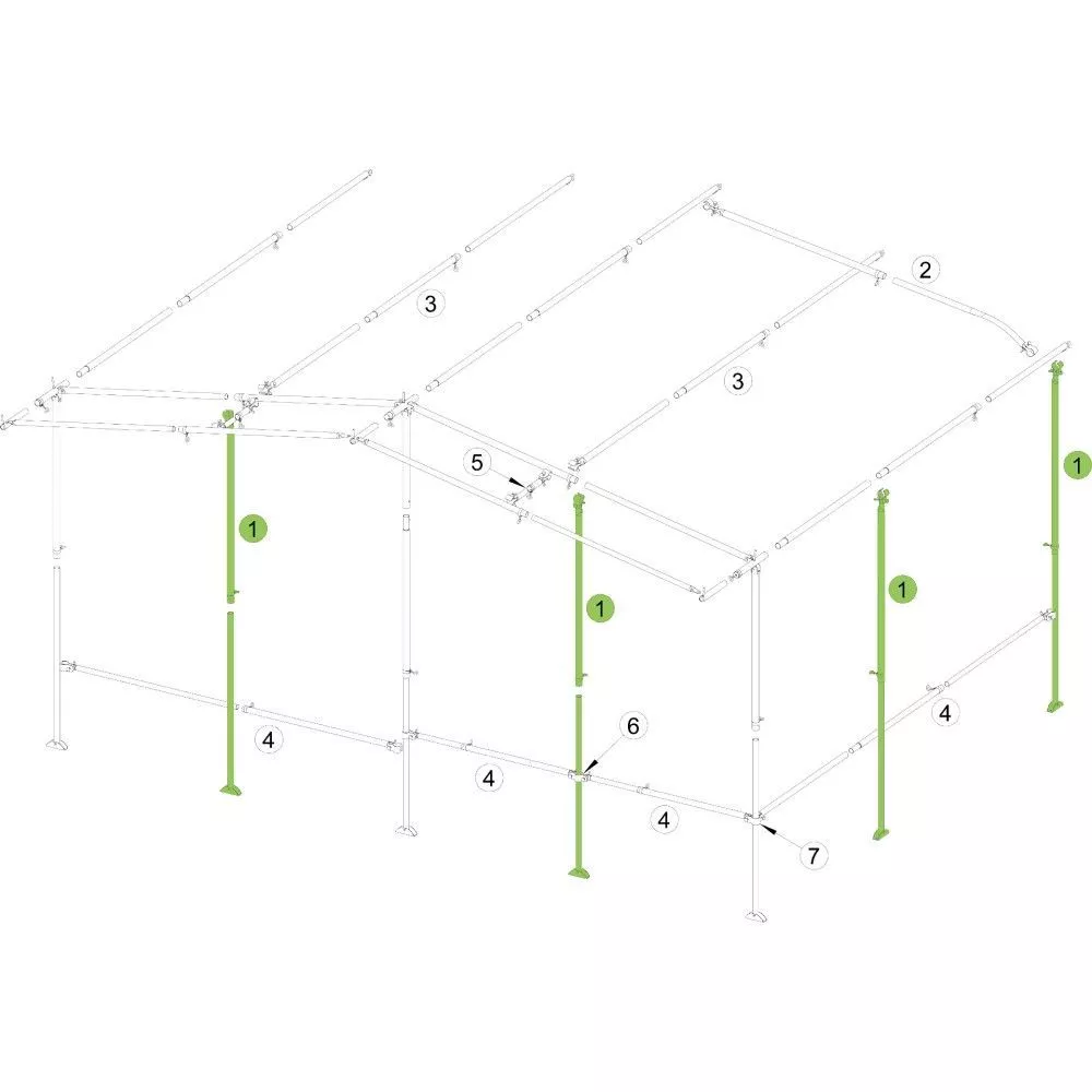 Brand Orkanstütze Vorzelt, Alu 28x1 Mm, 165-260 Cm 3 Brand Orkanstütze Vorzelt, Alu 28x1 Mm, 165-260 Cm