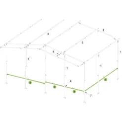 Balkonstange Brand Vorzelt-Schellenstab, Alu 25x1 Mm, 160-260 Cm