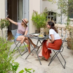 Campingtisch Lafuma Balcony II, Titane -Campingzelt lafuma balcony 2 grau titane klapptisch campingtisch balkontisch 1000 9 24928