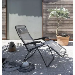 Relaxstuhl Lafuma RSXA Clip, Terre -Campingzelt relaxsessel lafuma rsxa clip batyline iso terre relaxstuhl campingstuhl klappbarer grauer liegestuhl 000 2 23927